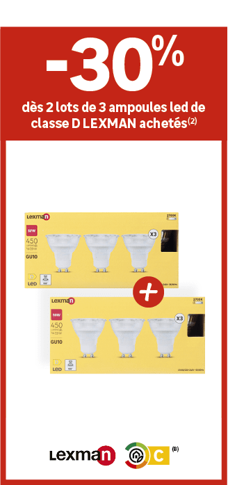 ﻿d s 2 lots de 3 ampoules led de classe D LEXMAN achet s(2)﻿, ﻿30﻿﻿%