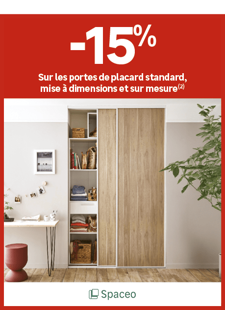 ﻿sur les portes de placard standard, mise  dimensions et sur mesure(2)﻿, ﻿15﻿﻿%