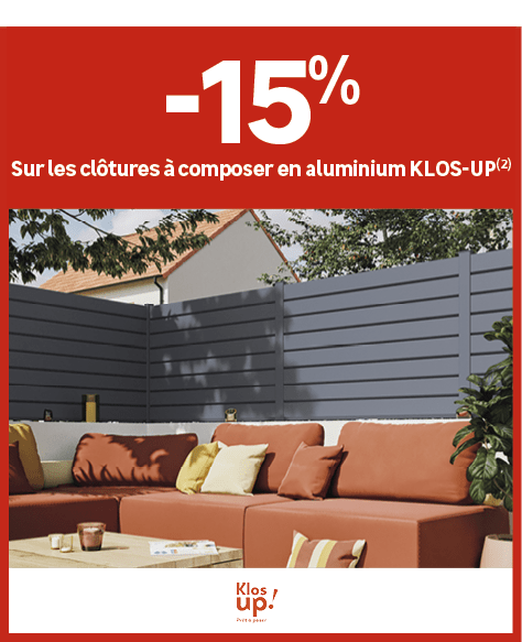  ﻿15﻿﻿%﻿ ﻿Sur les cl tures  composer en aluminium KLOS UP(2)
